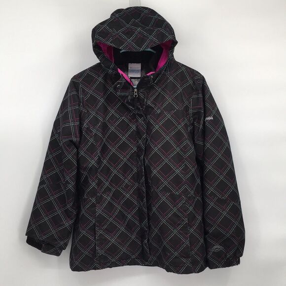 Columbia Interchange Fleece 3 in 1 Winter Coat Black Pink Girls XL - Picture 1 of 11